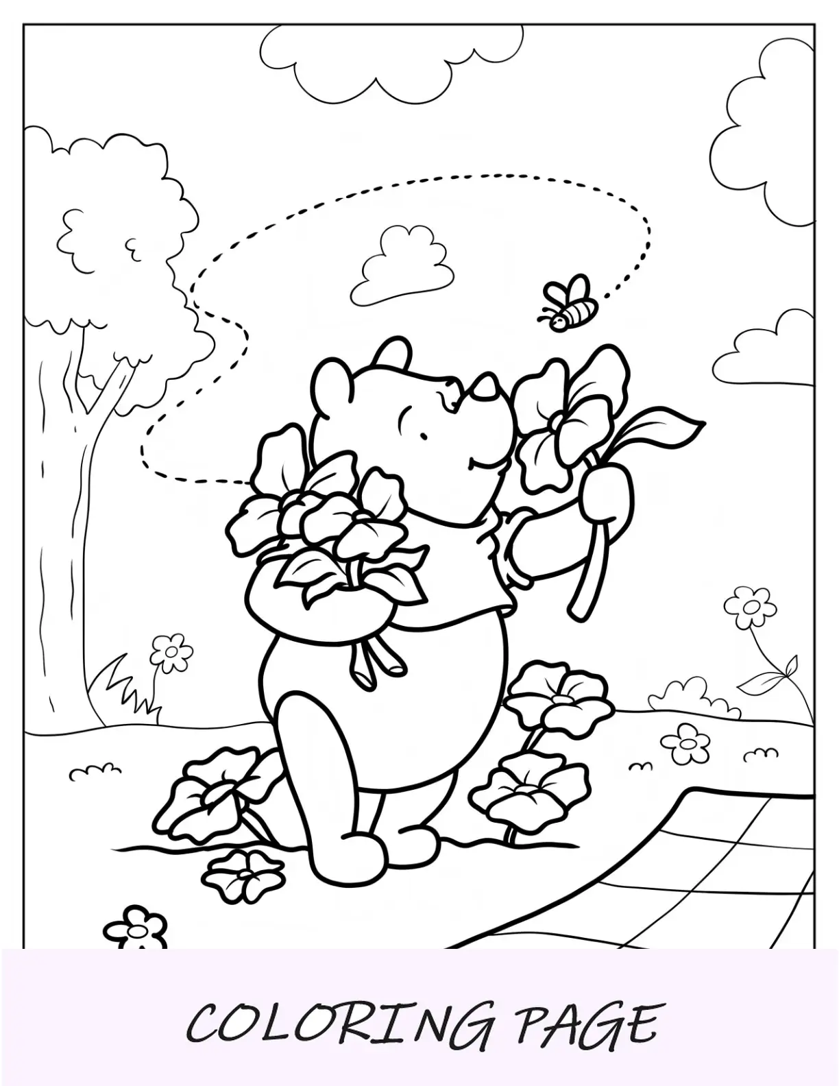 Winnie The Pooh profuma di primavera da colorare fiori per bambini