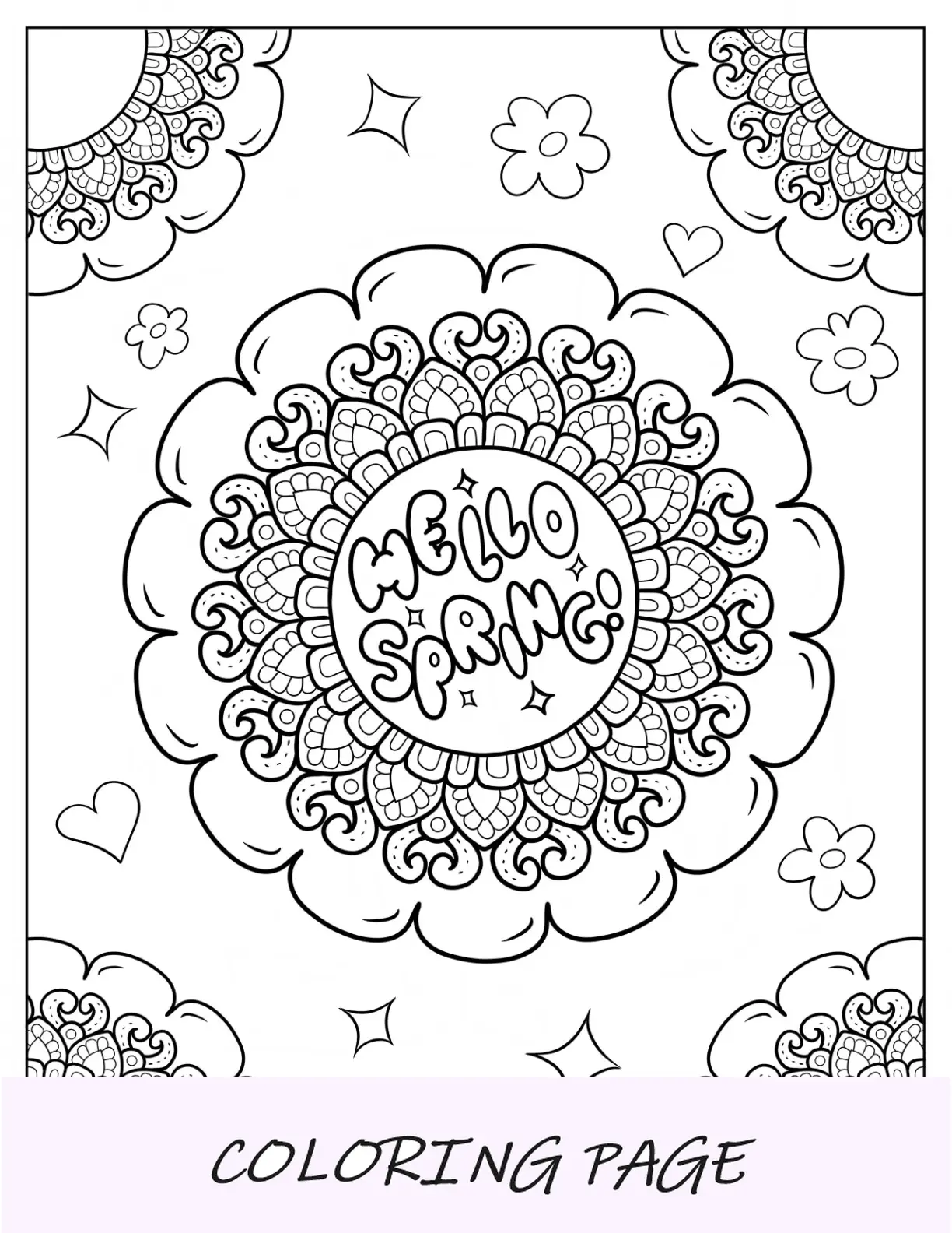 Ciao primavera da colorare Mandala fiore