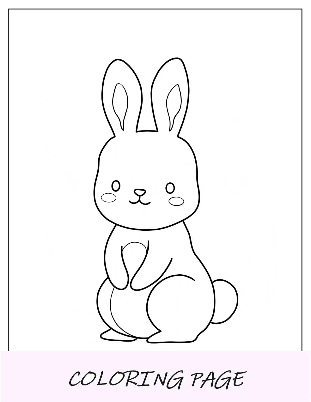 Pagina da colorare di primavera Contorno di coniglio Pagina da colorare per bambini in età prescolare