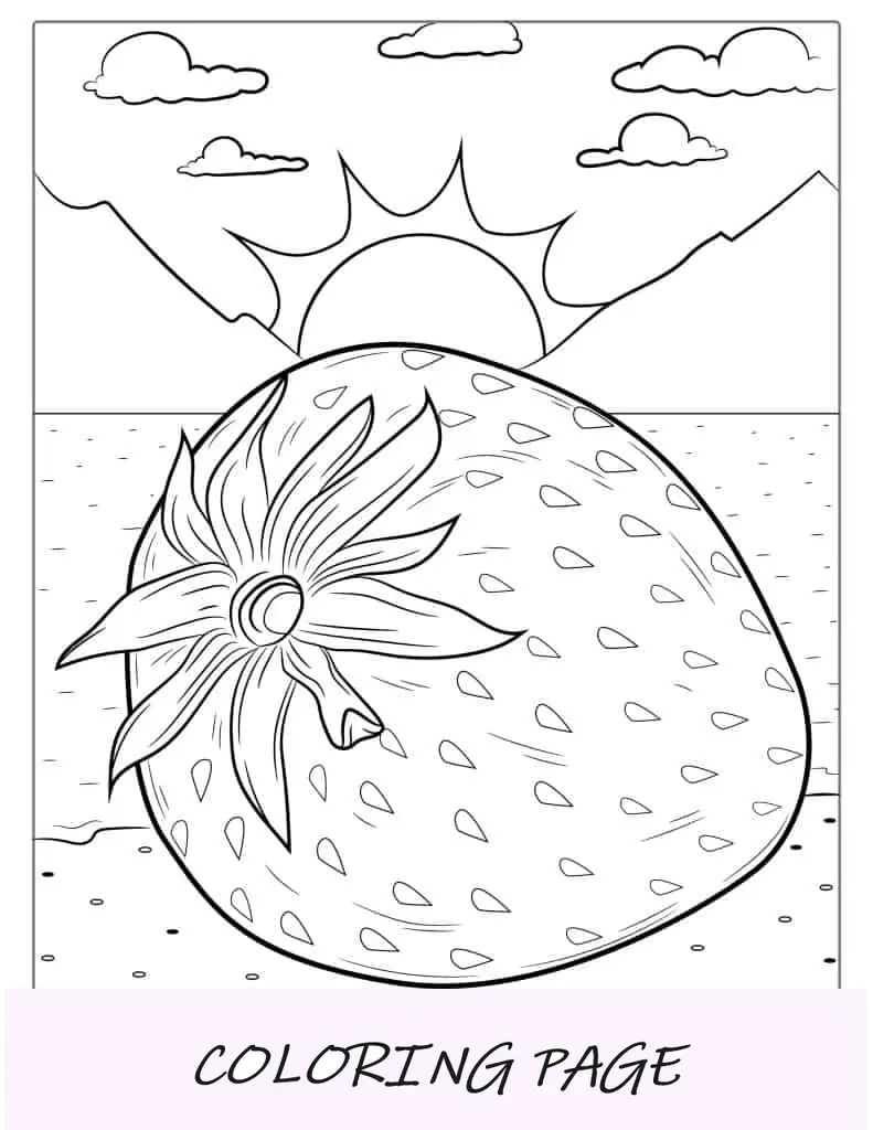 Fresa grande y jugosa para colorear