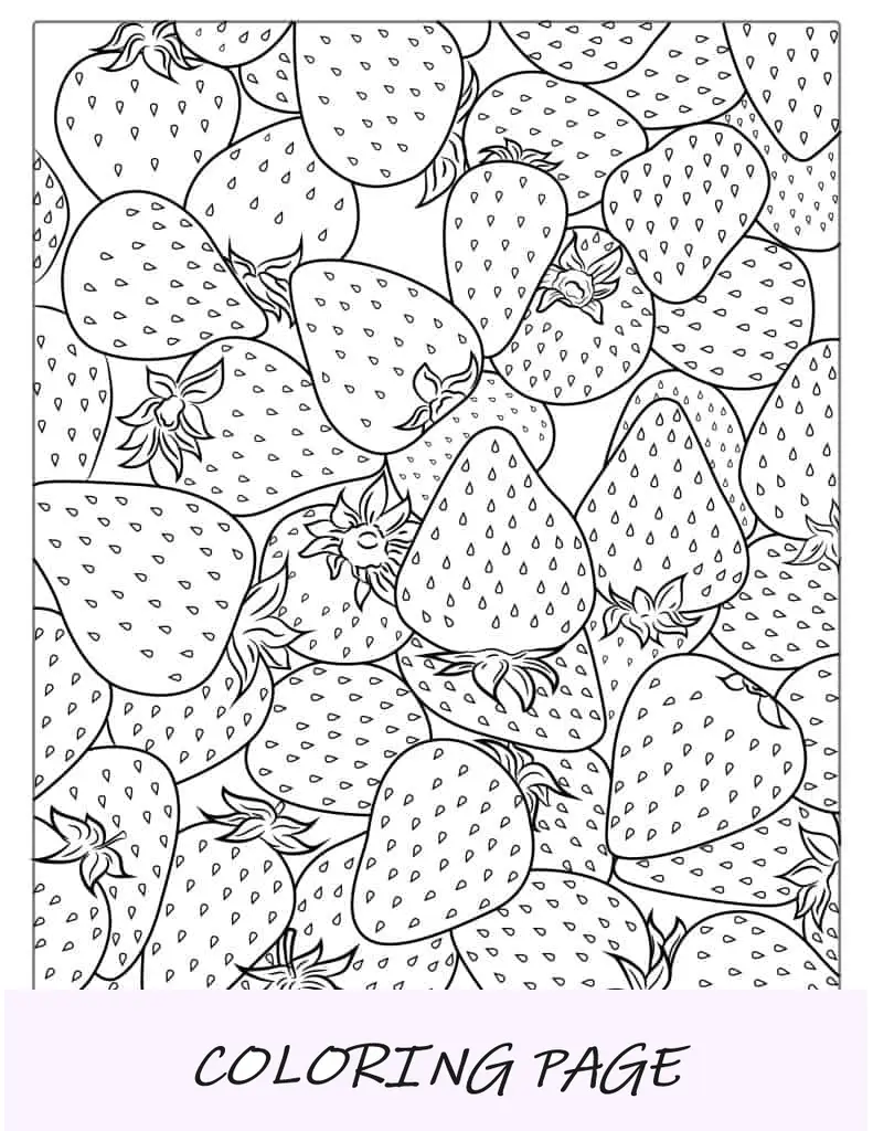 Manojo De Fresas Para Colorear Detallado