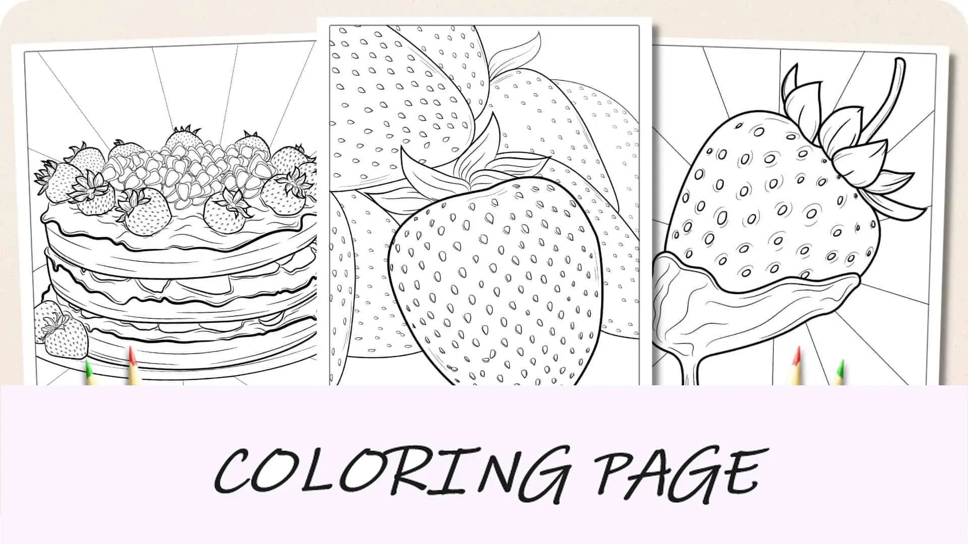 Dibujos para colorear de fresas Imagen destacada