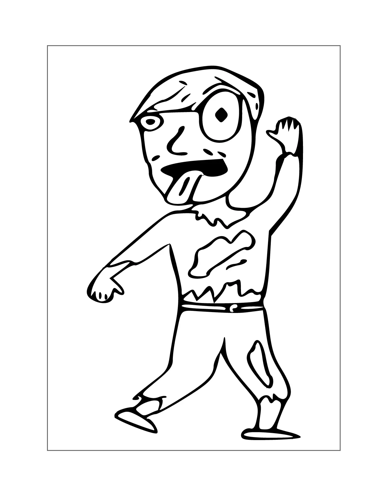 Creepy Zombie Coloring Page