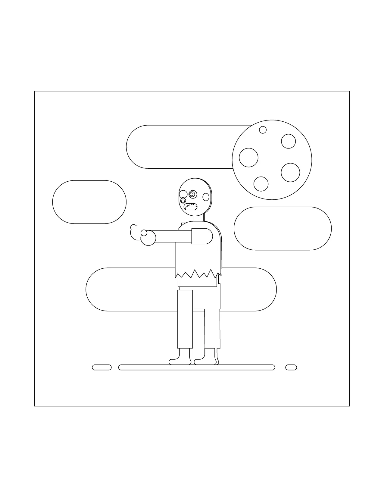 Zombie Walking Coloring Page