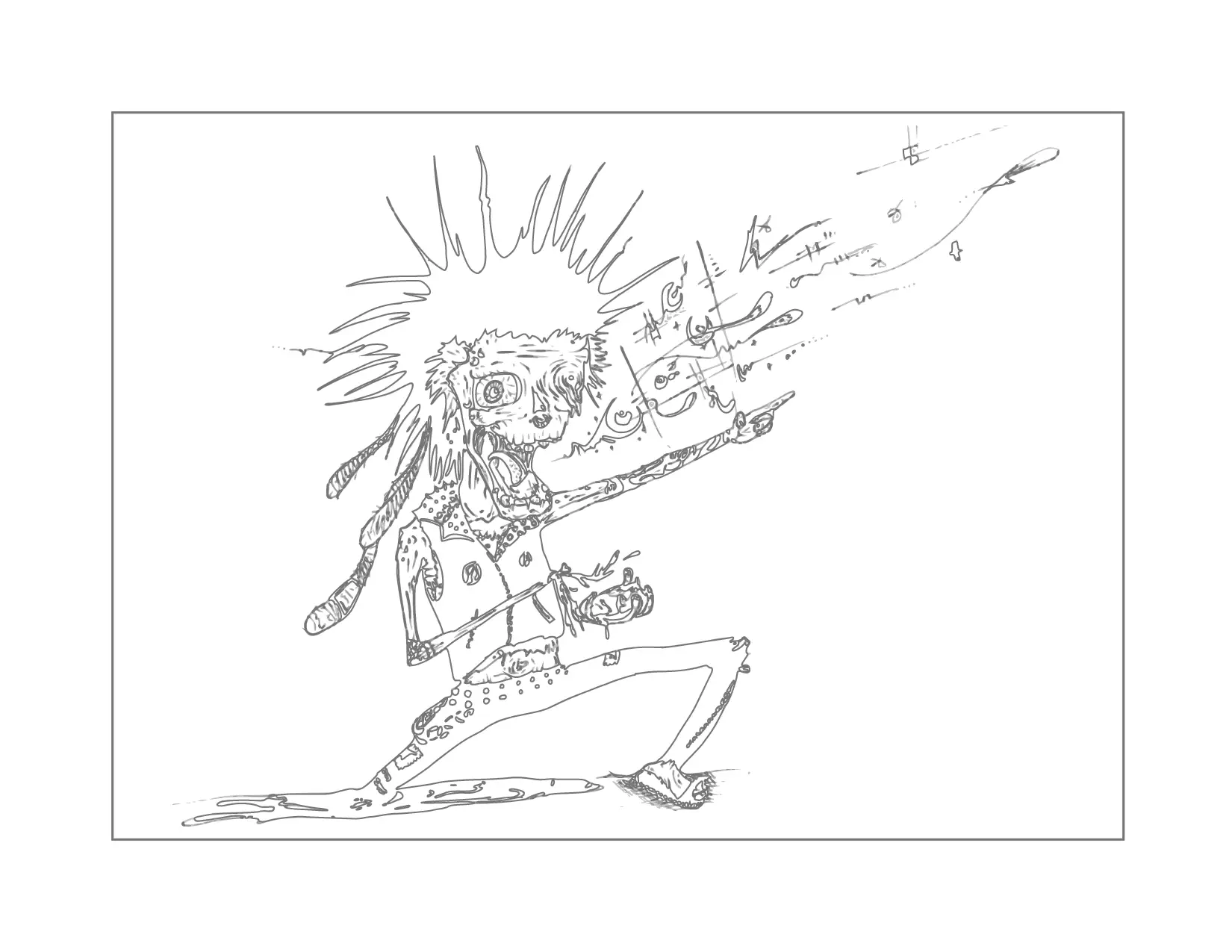 Zombie Rock Coloring Page