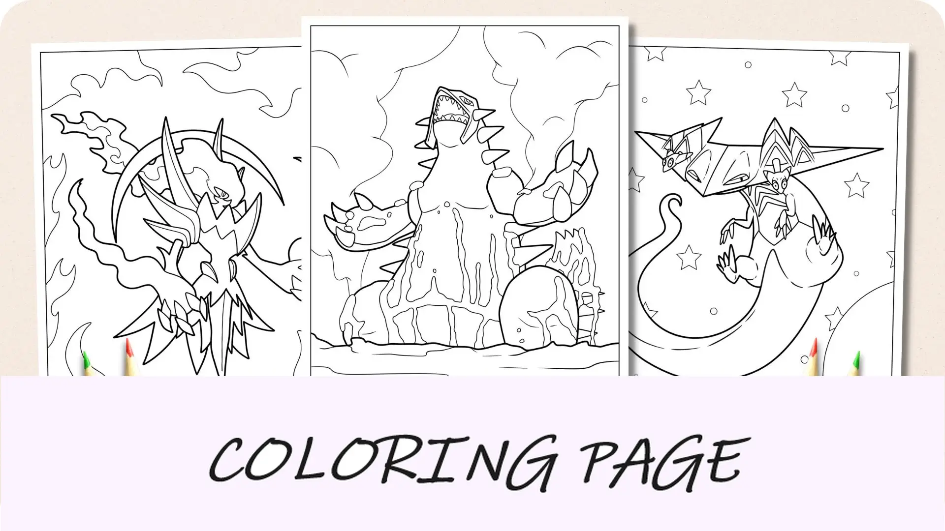 Desenhos para colorir de Pokémon lendários