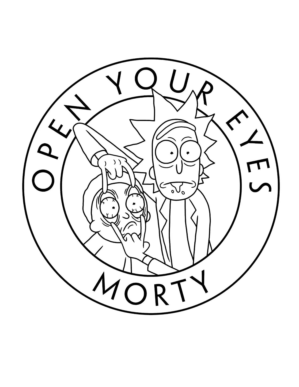 Páginas para colorir Rick e Morty