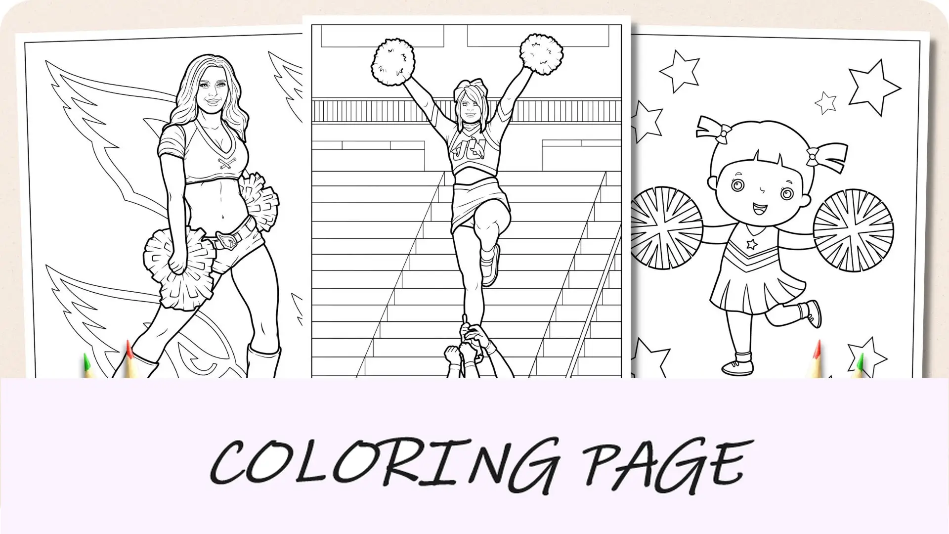 Desenhos para colorir de líderes de torcida