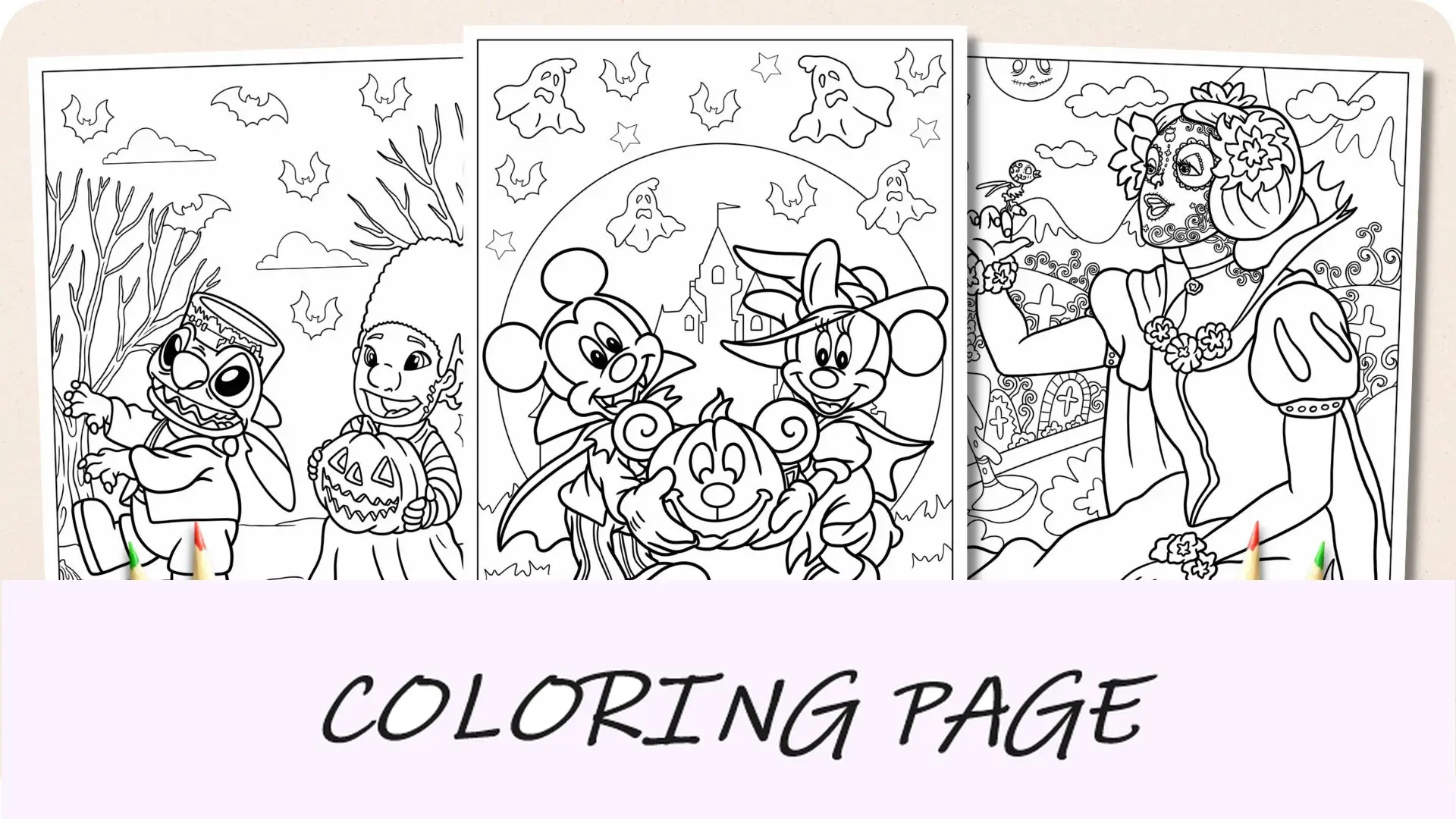 Dibujos para colorear de Halloween de Disney