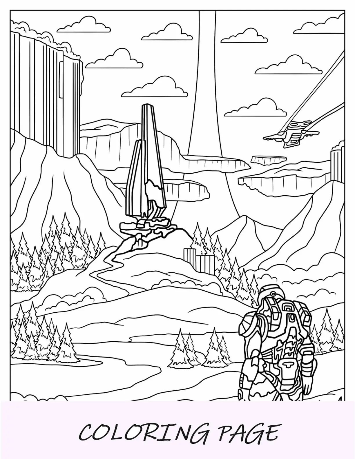 Pagina Para Colorear De Halo De Infinite Master Chief Valley