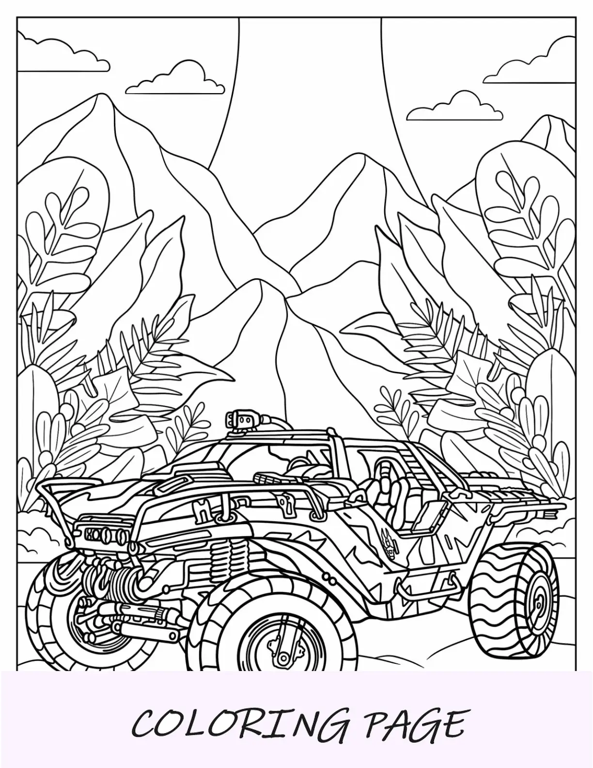 Página para colorear de Halo de vehículo terrestre Forza Horizon 3