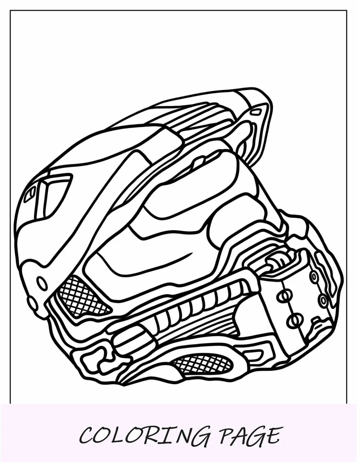 Página para colorear de Halo simple del casco del jefe maestro para niños