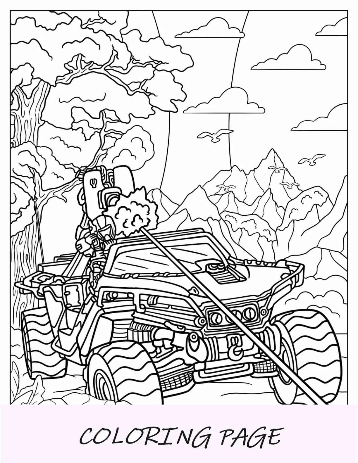 Página para colorear de Halo del láser de disparo M12B Warthog