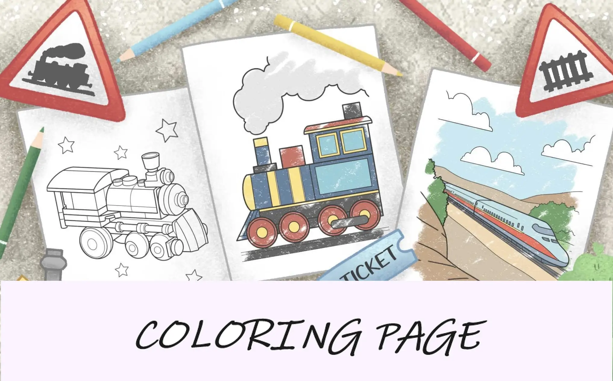 Dibujos para colorear de trenes