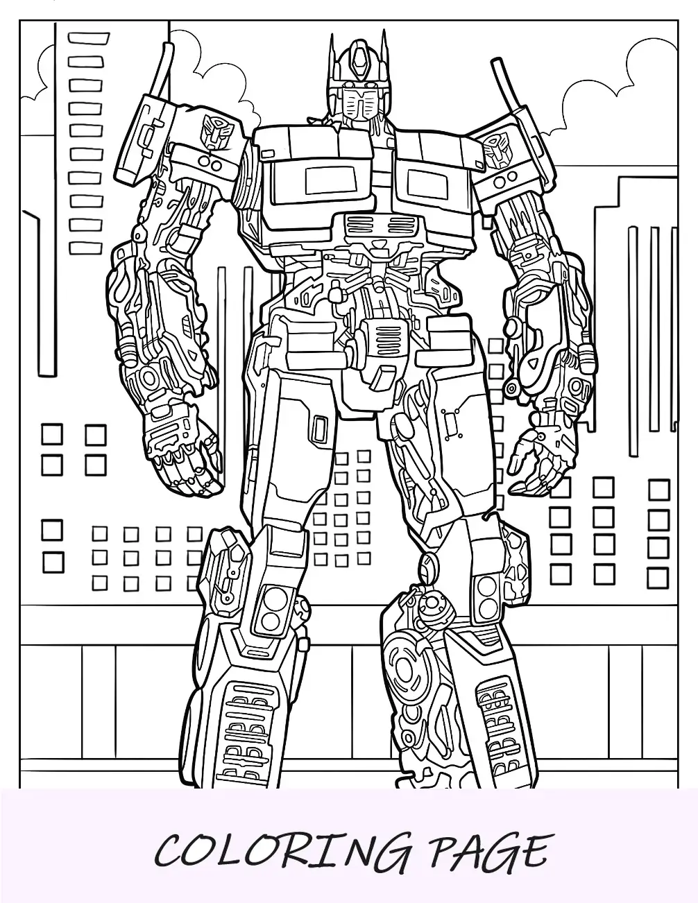 Complexo Optimus Prime para colorir formulário Autobot