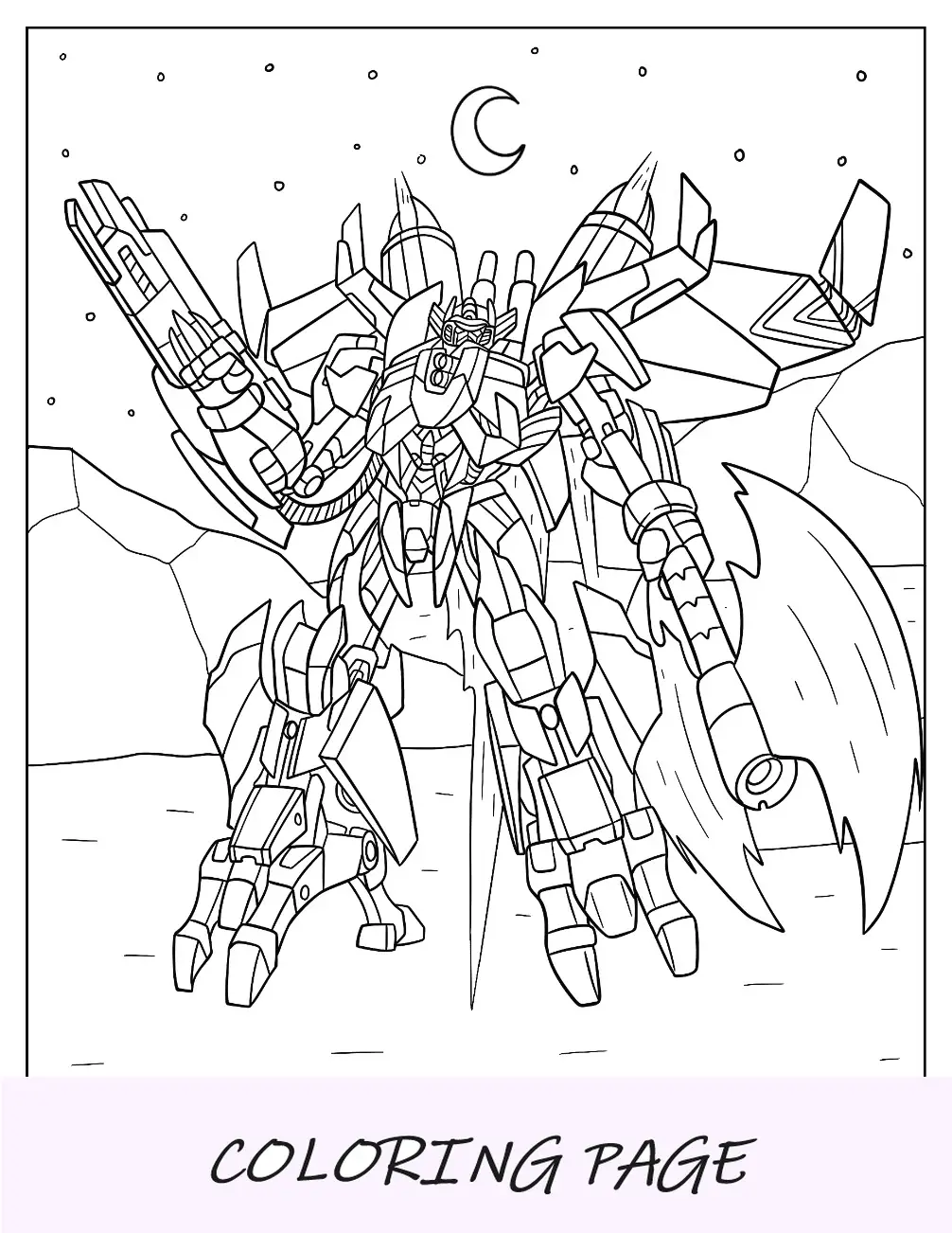 Página para colorir Jetpower Optimus Prime com machado gigante