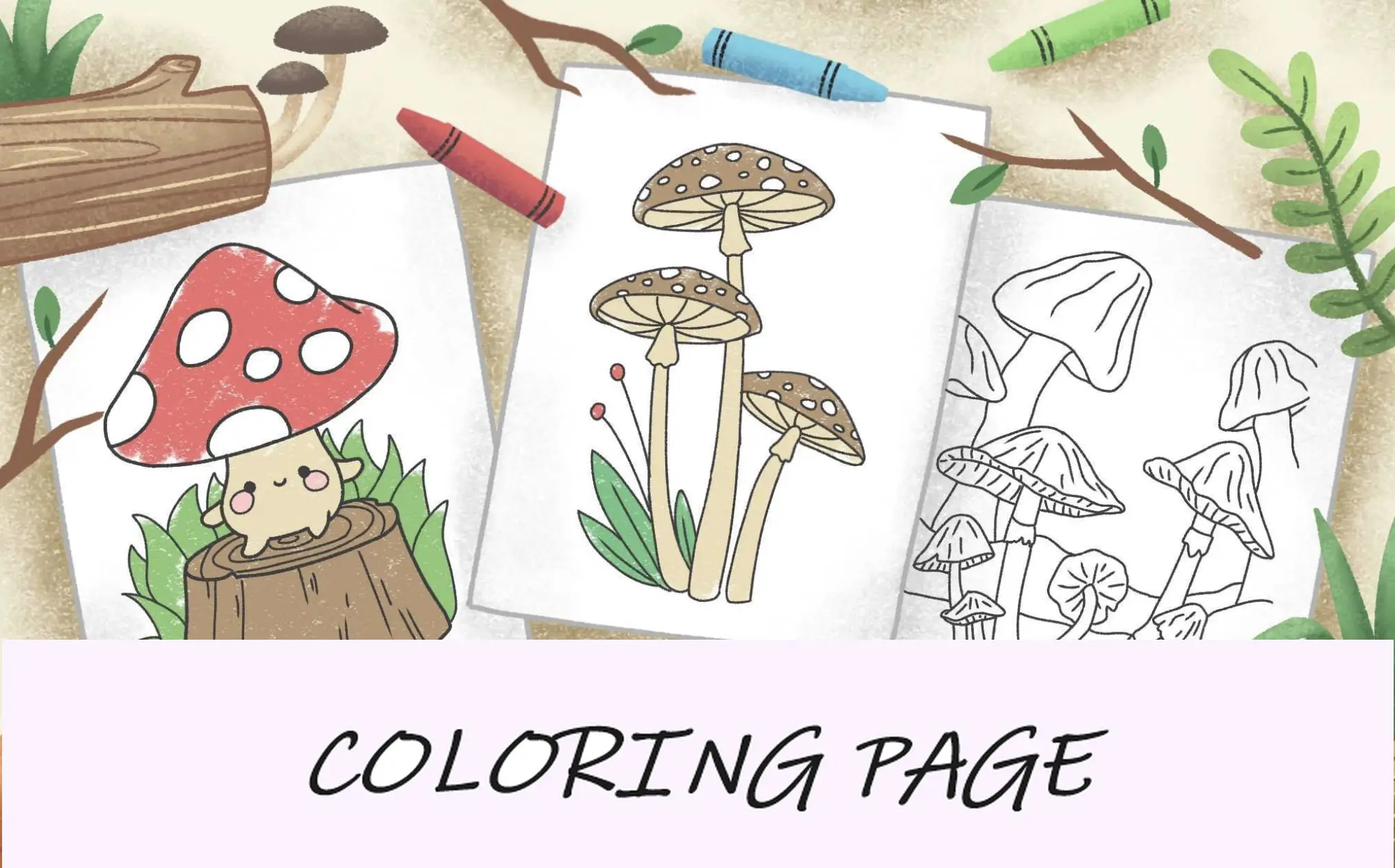 Desenhos para colorir de cogumelos