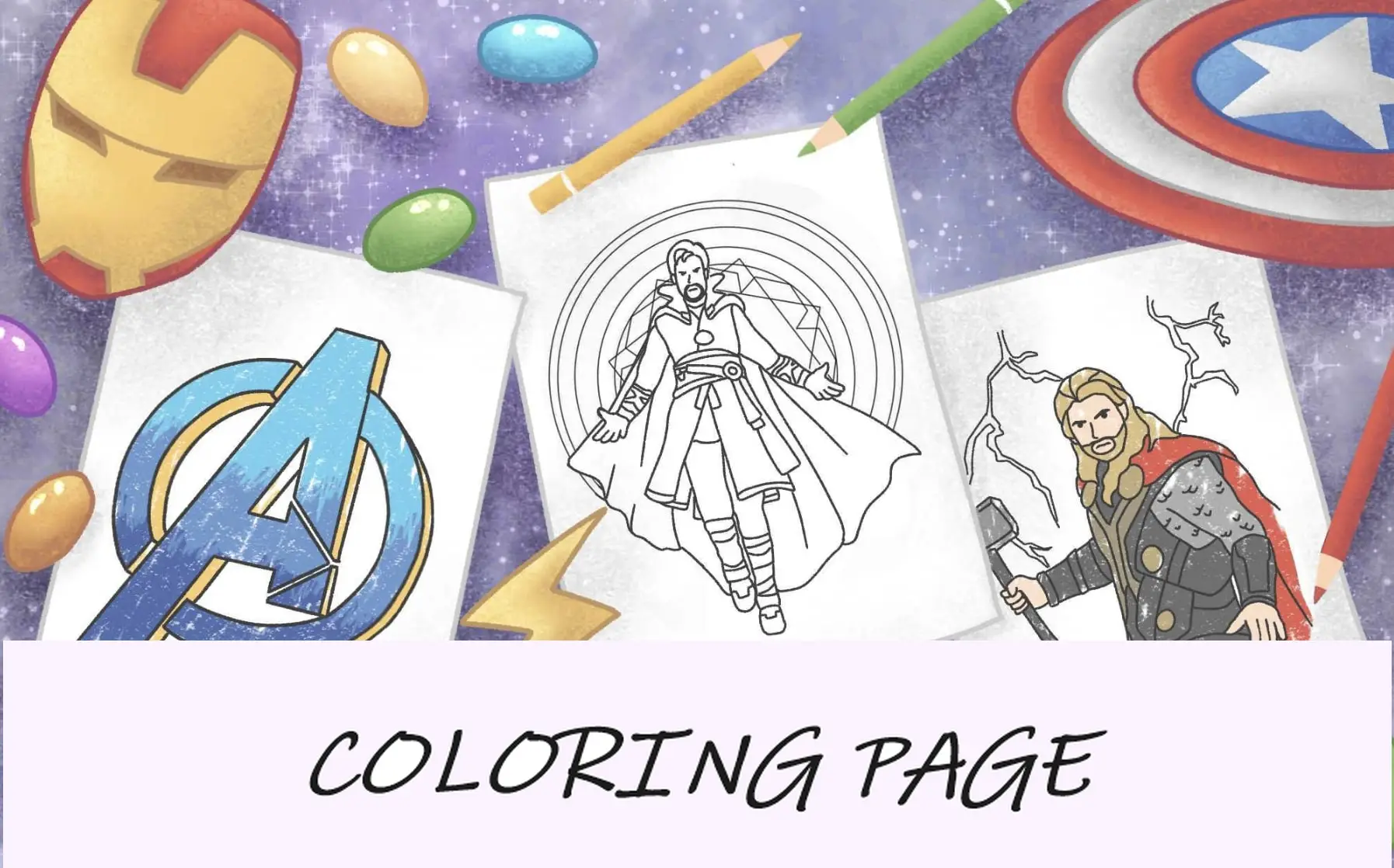 Desenhos para colorir dos Vingadores da Marvel