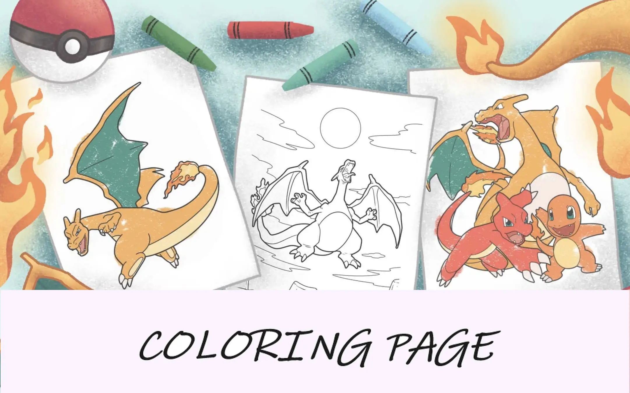 imagen destacada de charizard para colorear