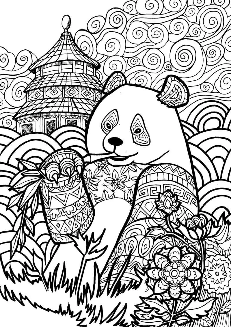 Páginas para colorir panda