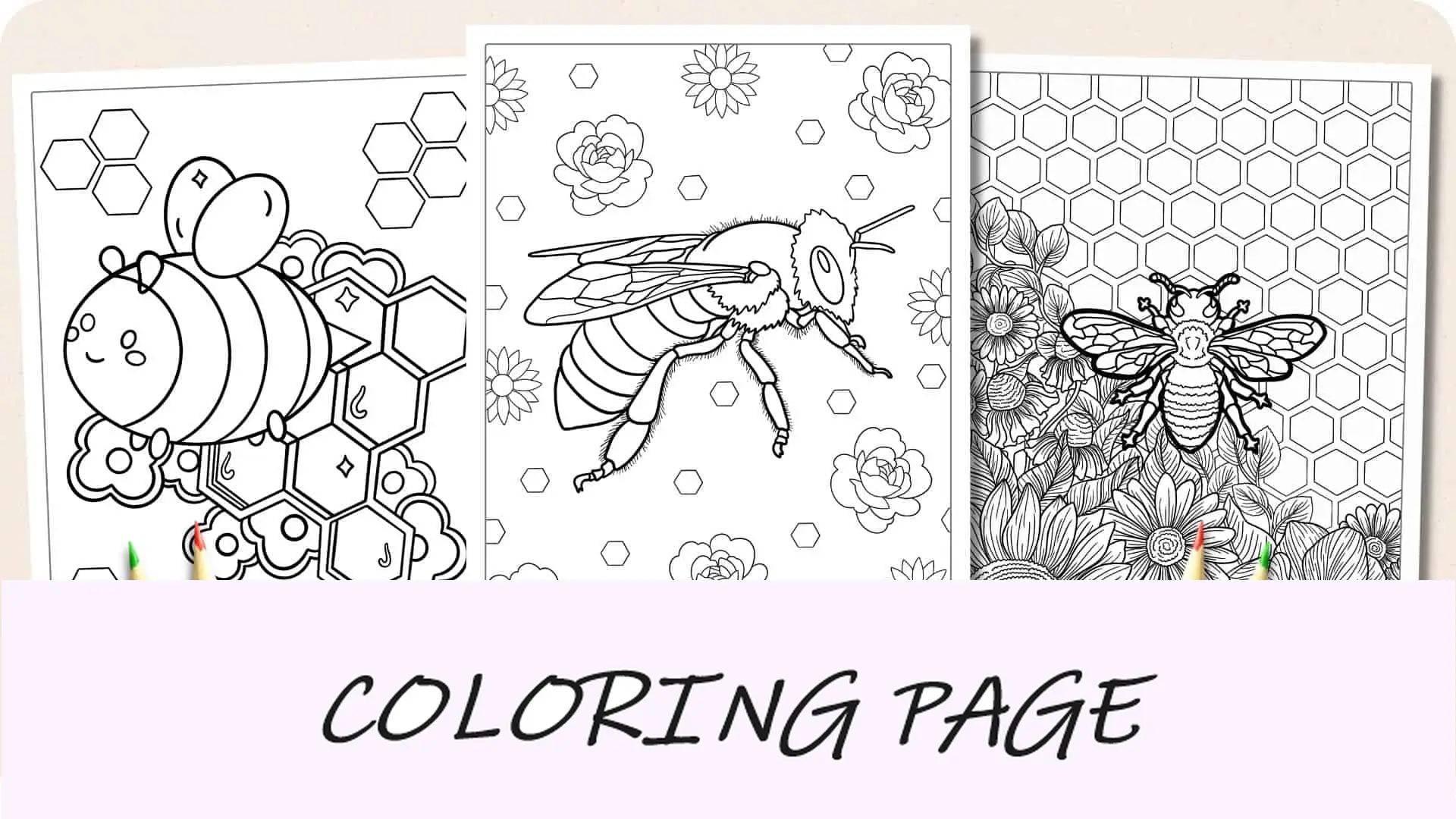 Dibujos para colorear de abejas Imagen destacada