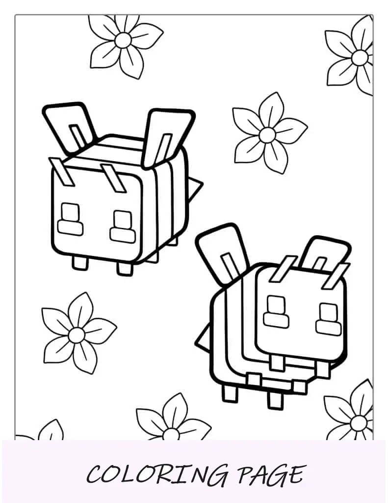 Minecraft Abejas Para Colorear
