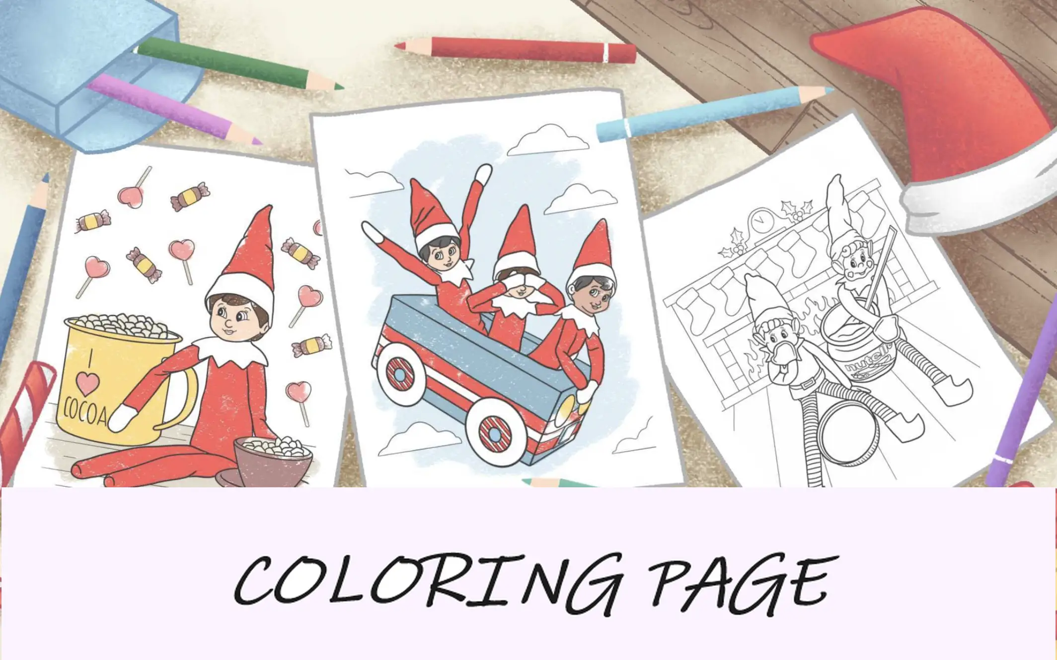 Desenhos para colorir de Elfo na prateleira