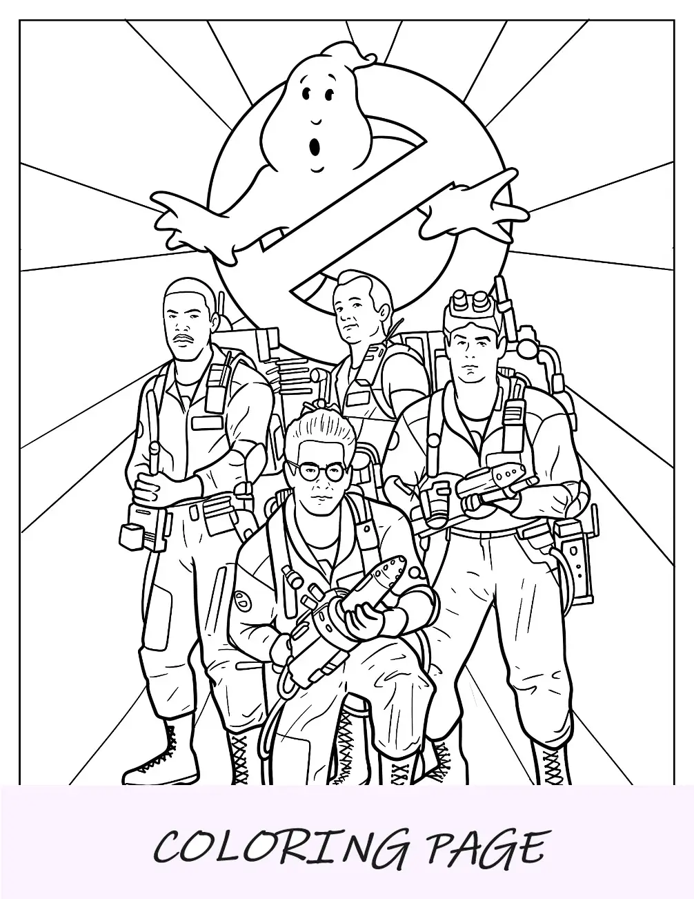 Dibujos Para Colorear De Los Cazafantasmas Realistas Stantz, Venkman, Zeddemore Y Spengler