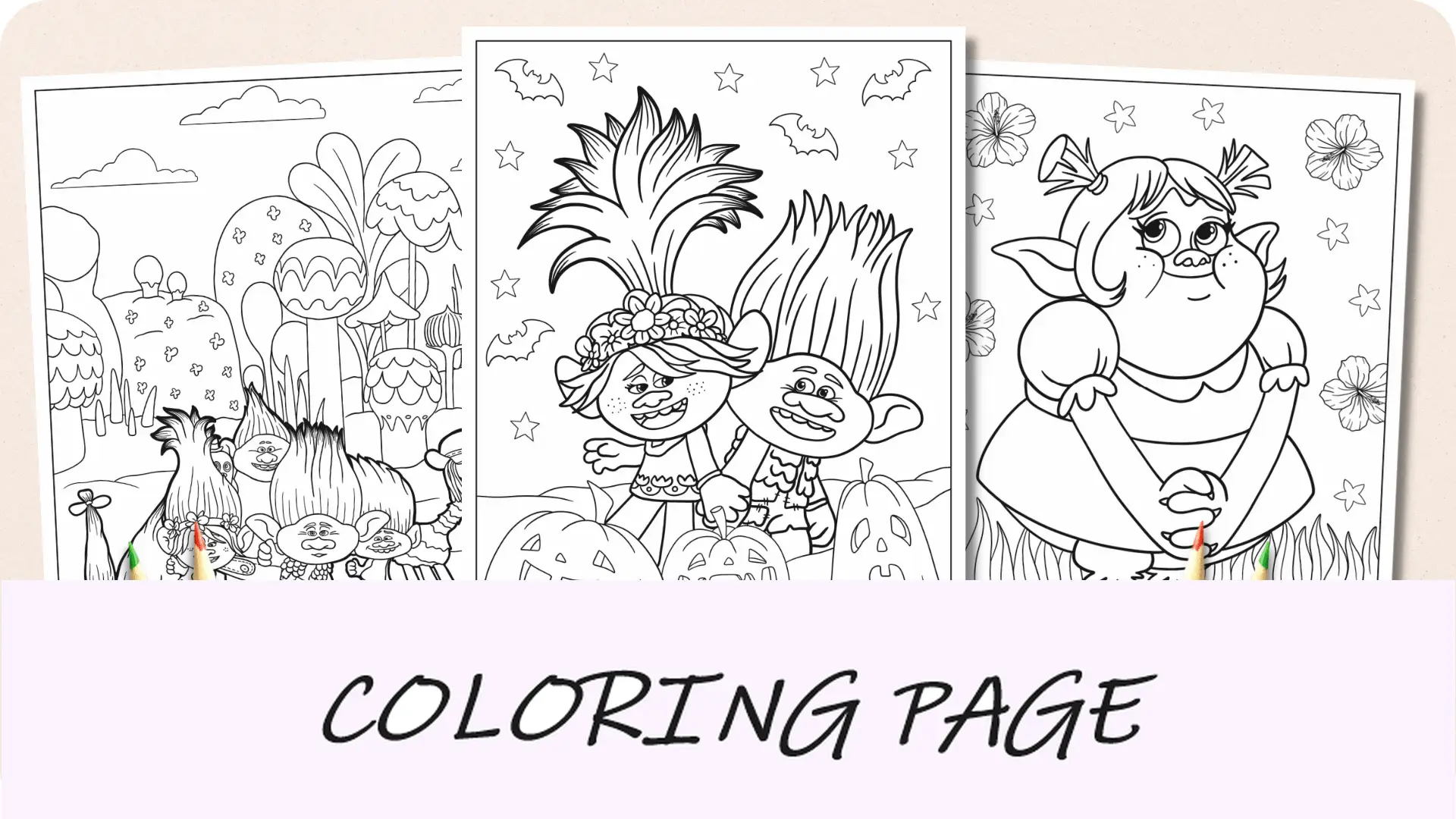 Desenhos para colorir de Trolls
