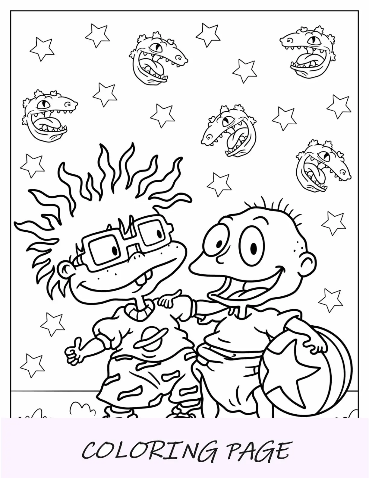 Dibujos Para Colorear De Rugrats De Tommy Y Chuckie Sonriendo Rugrats