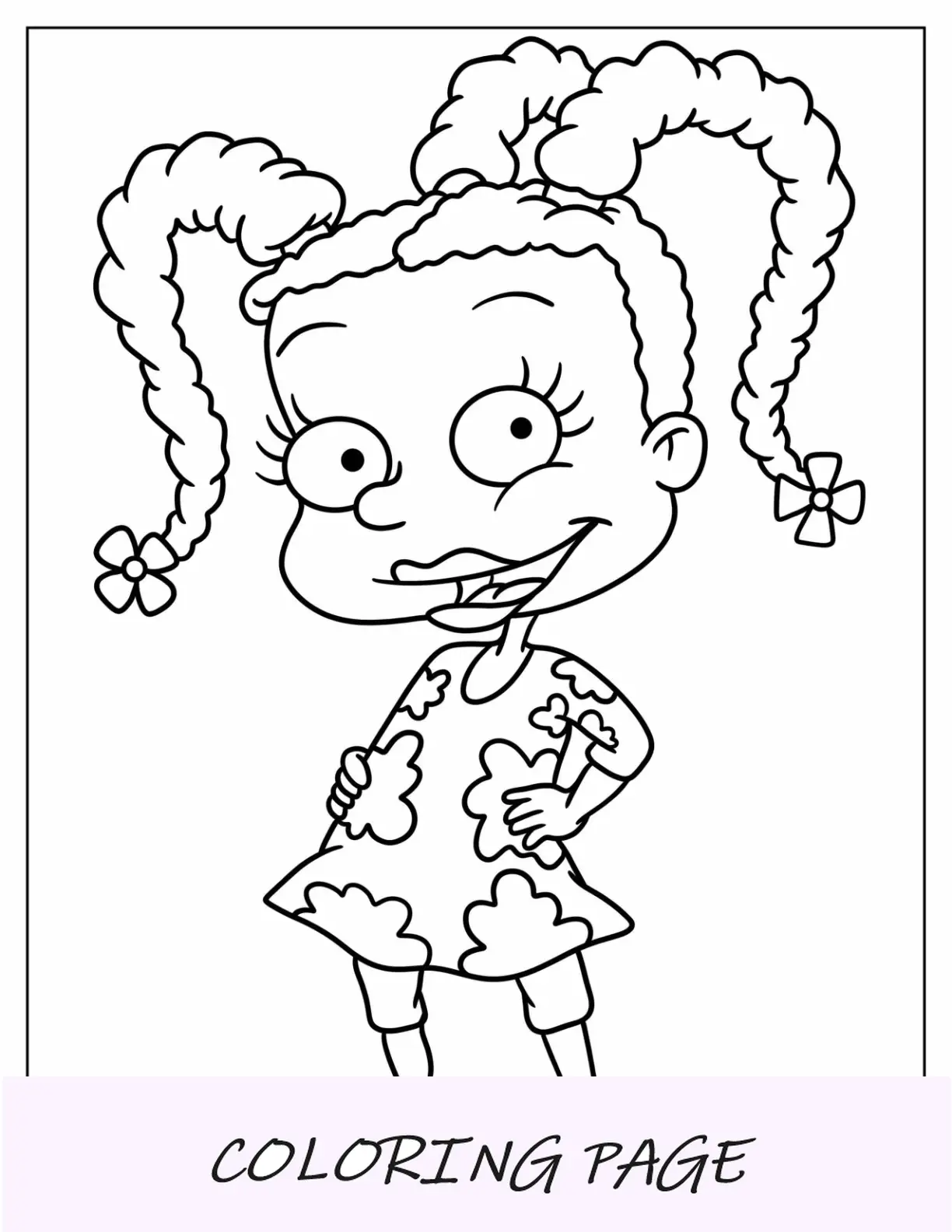 Página para colorear de Rugrats de la linda Susie Carmichael para niños