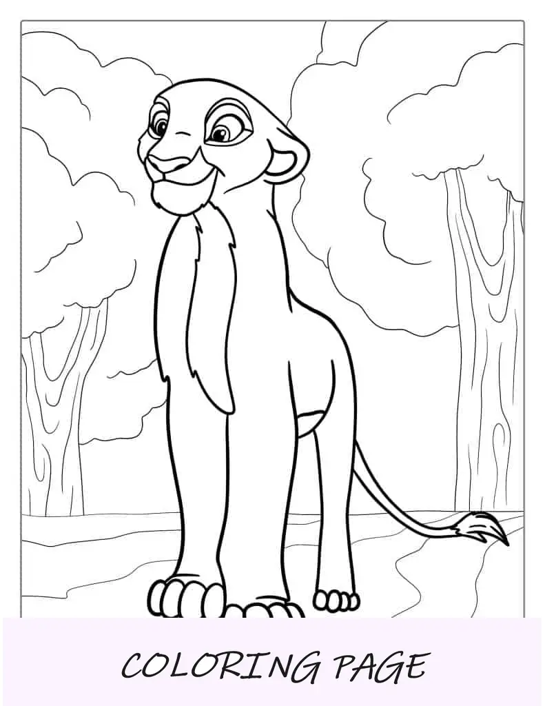 Hoja para colorear de Nala Leona