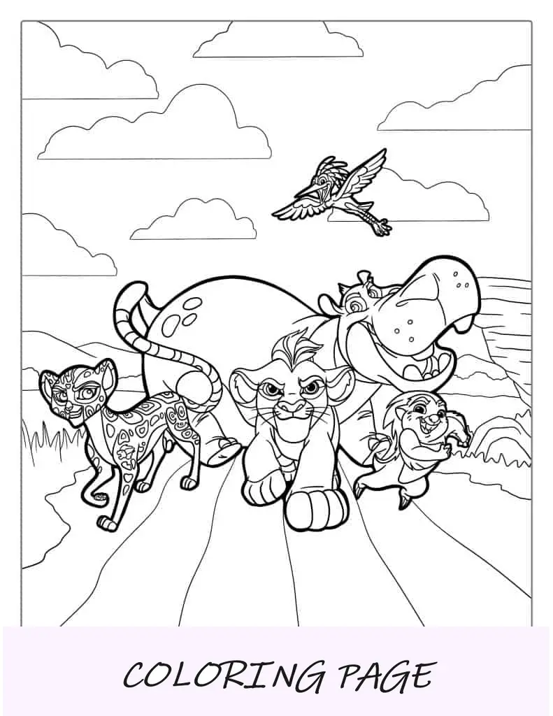 Kion De La Guardia Del León Para Colorear