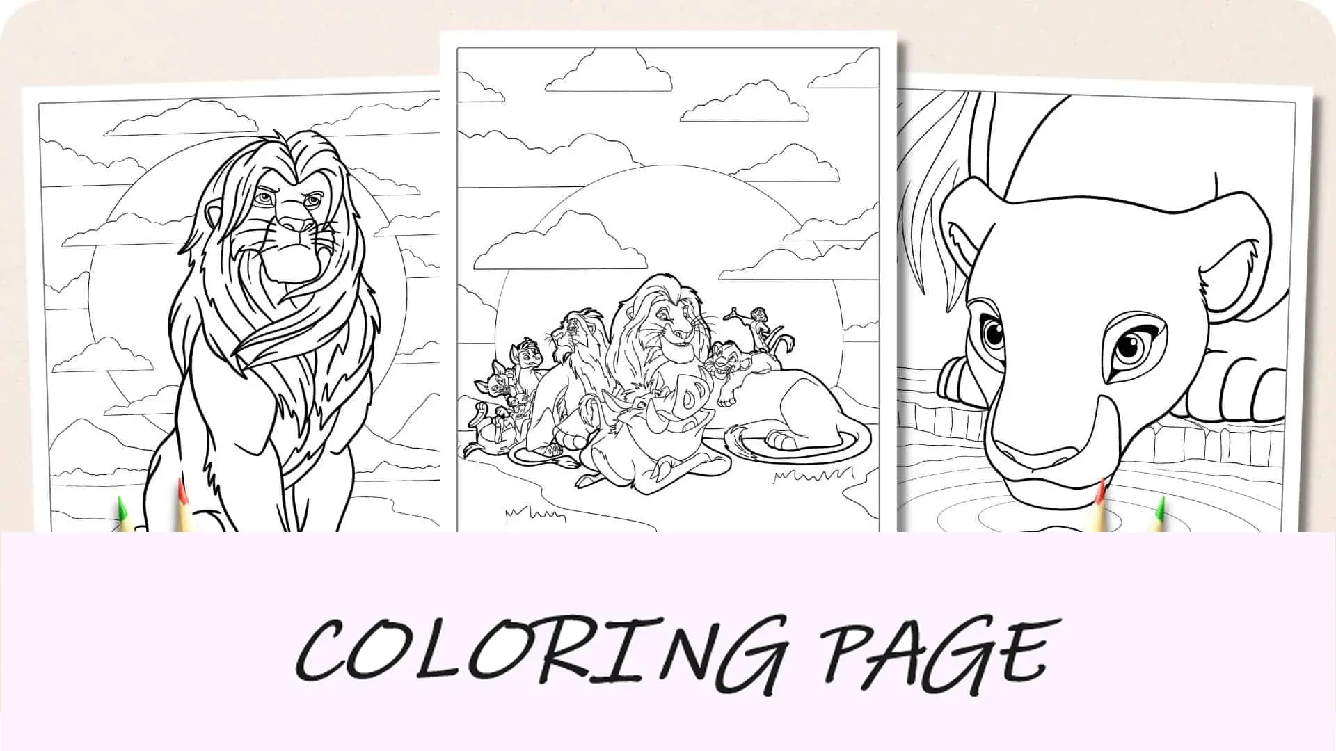 Dibujos para colorear del Rey León Imagen destacada