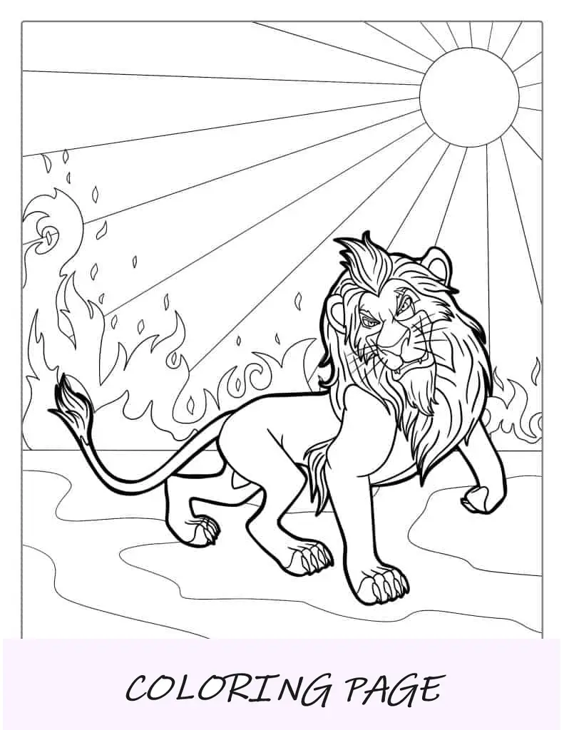 Dibujo para colorear de Scar del Rey León