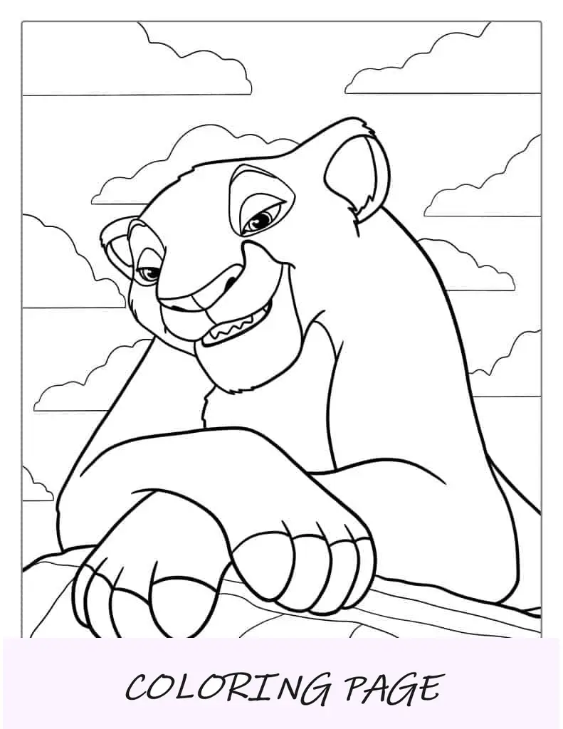Dibujo para colorear de Nala Leona
