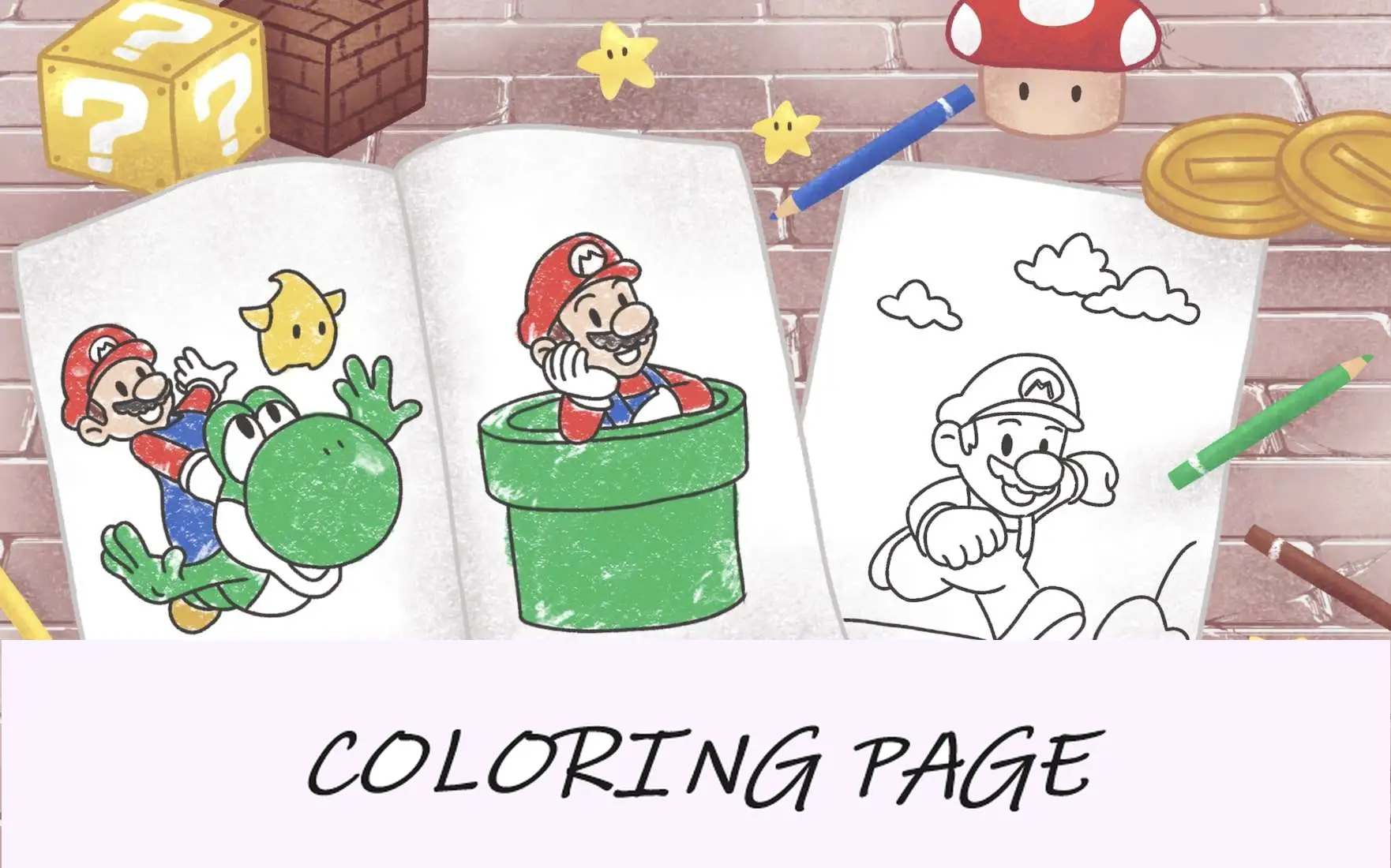 Dibujos para colorear Mario
