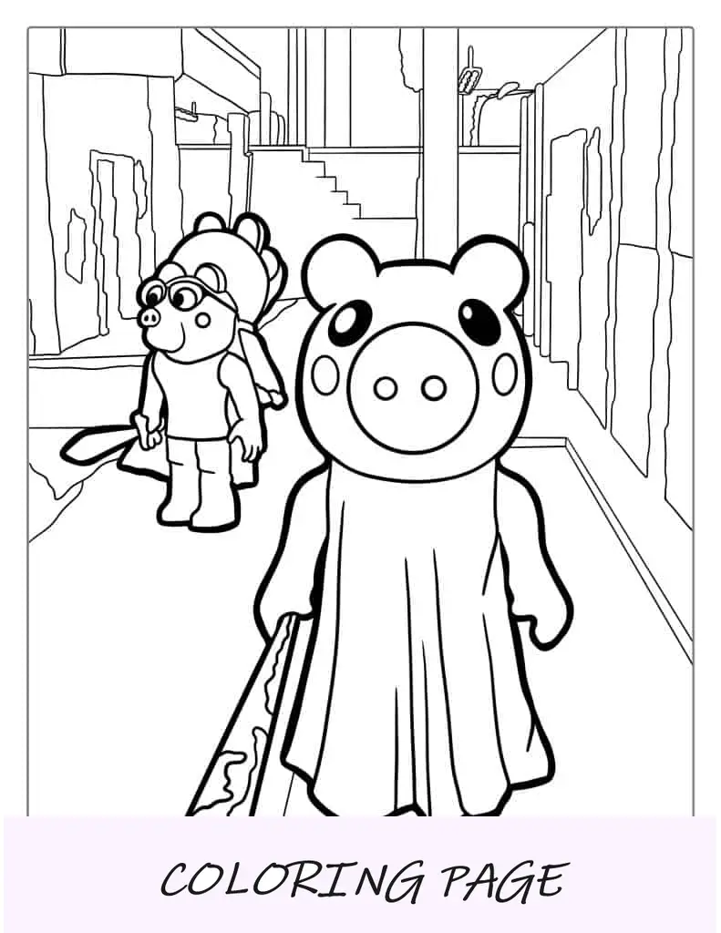Dibujo para colorear de Piggy Roblox