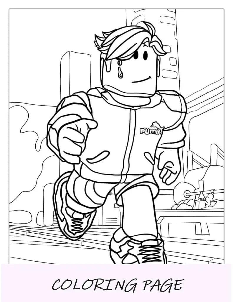 Personaje de Roblox corriendo con Puma