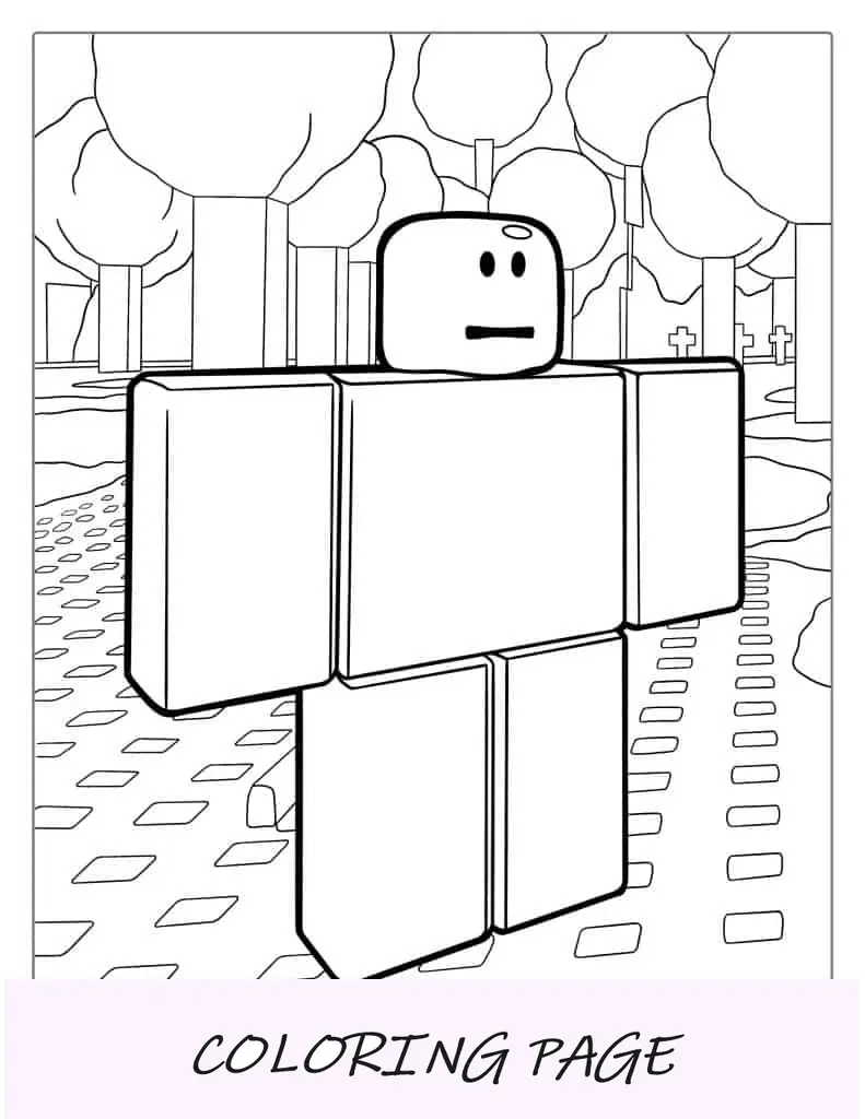 Página para colorear de Roblox Guy para niños