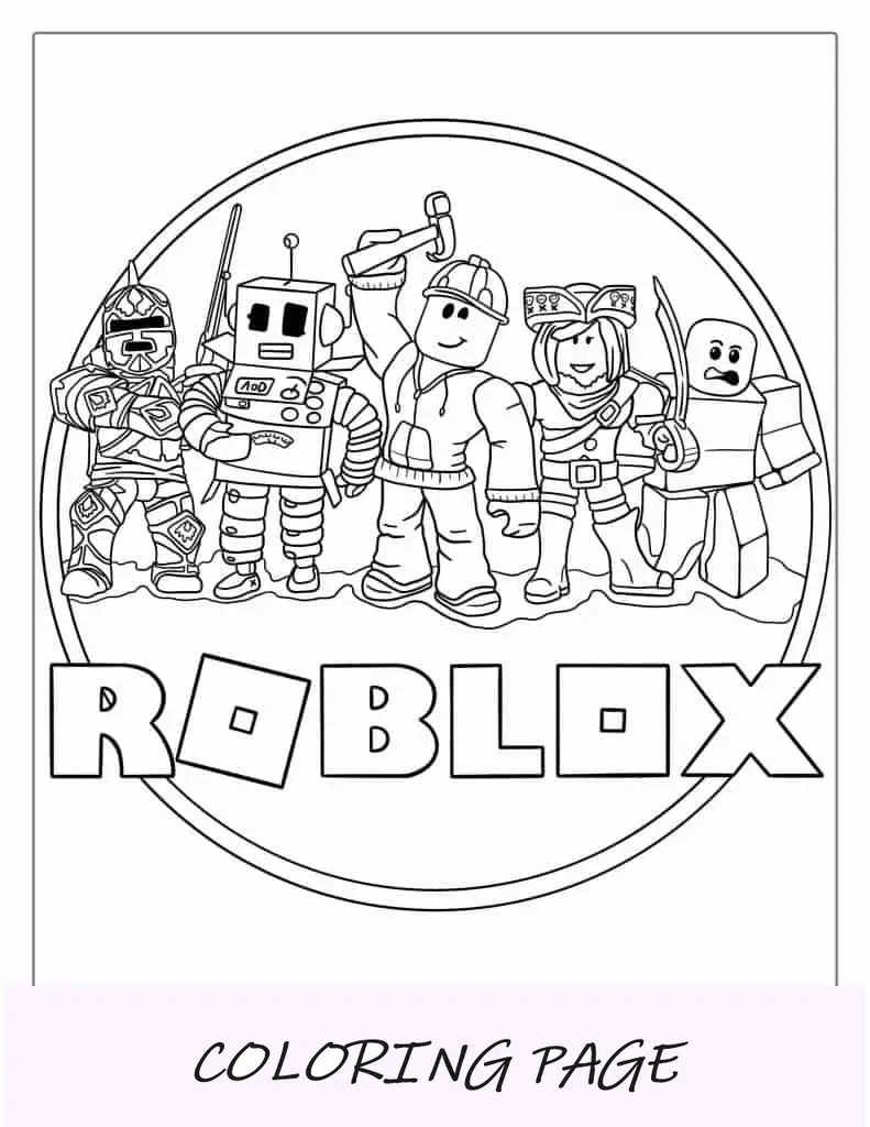 Página para colorear del logotipo de Roblox para niños