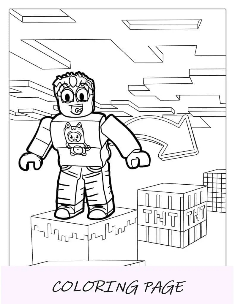 Página para colorear de Roblox Minecraft para niños