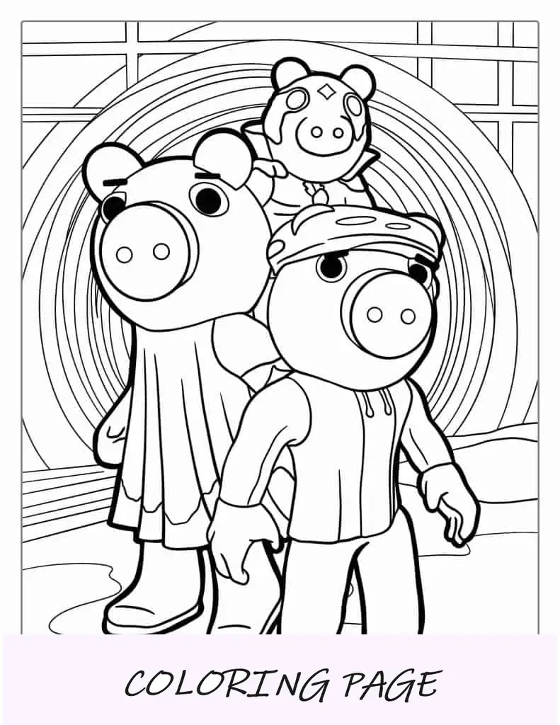 Página para colorear de Piggy de Roblox