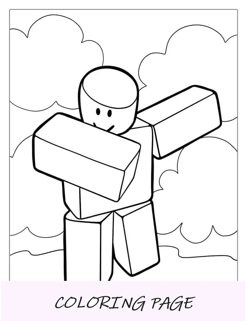 Dabbing Roblox Guy Página para colorear para niños