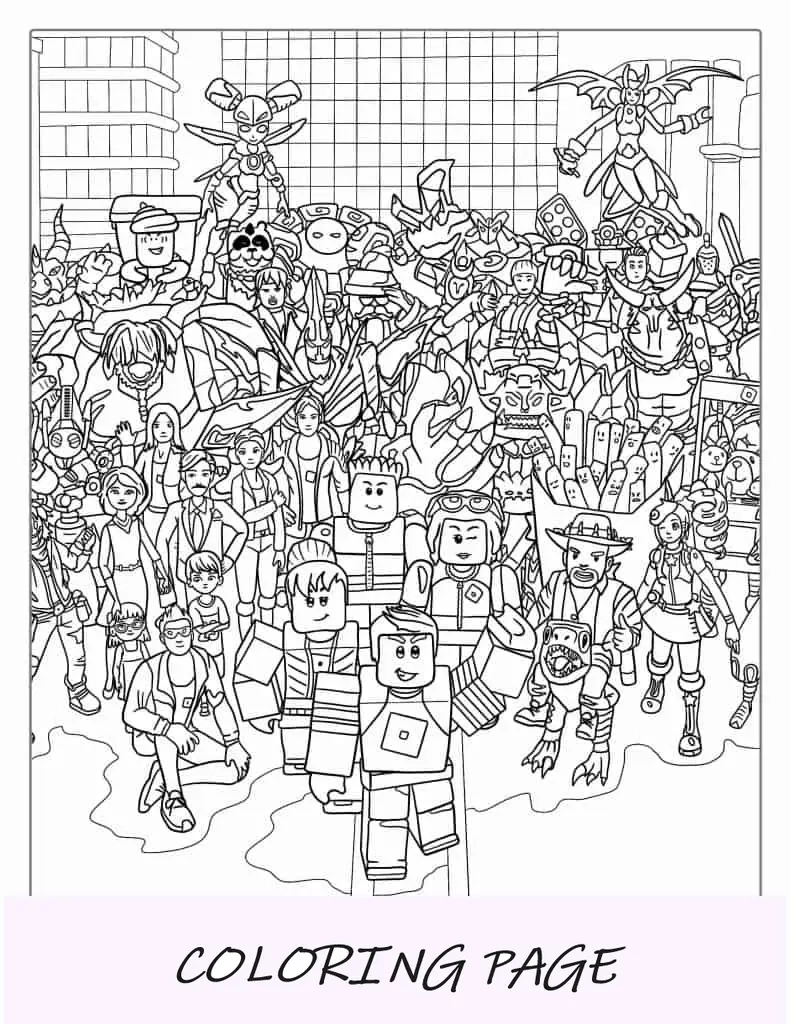 Personajes detallados de Roblox para colorear