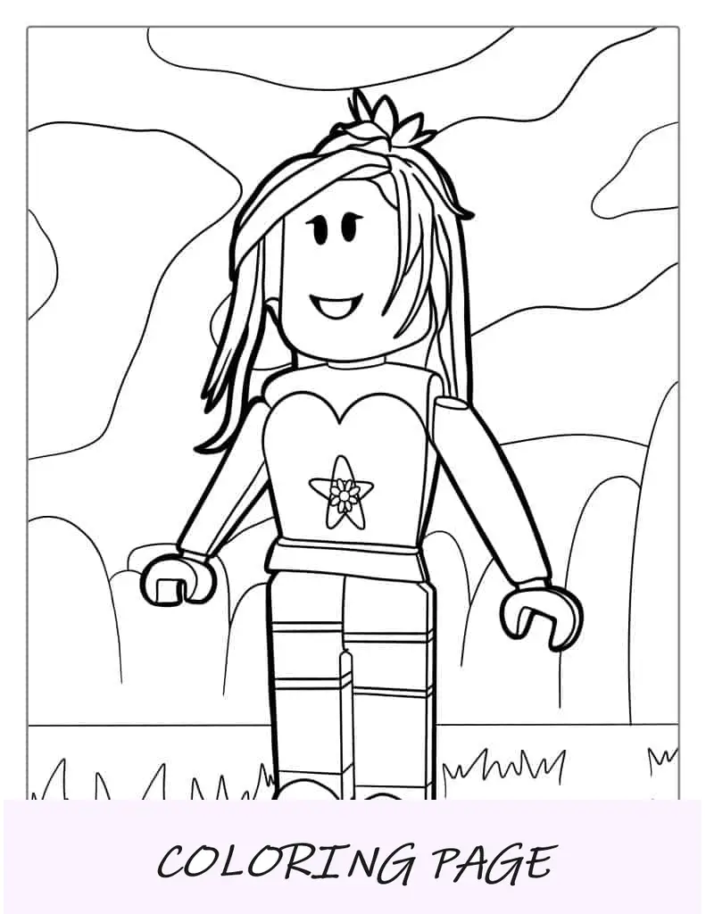 Página Para Colorear De Personaje De Niña De Roblox