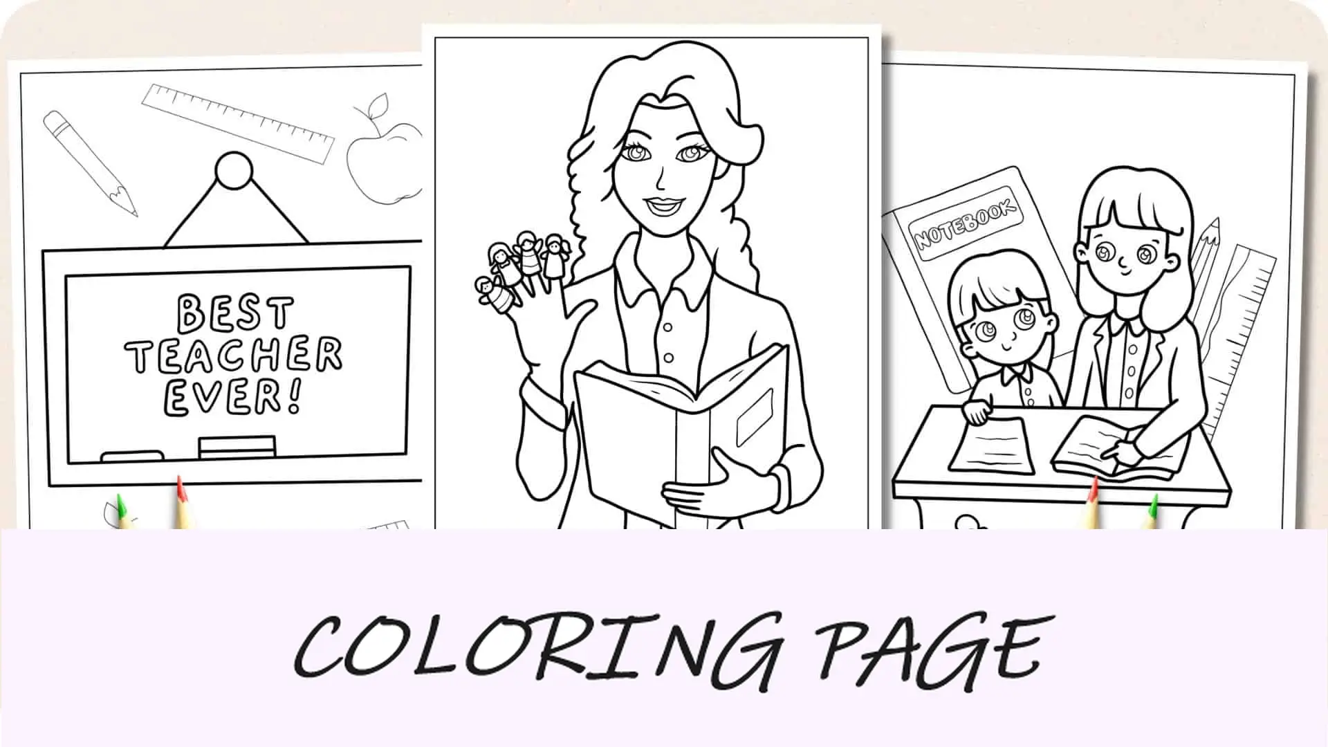 Desenhos para colorir de professores