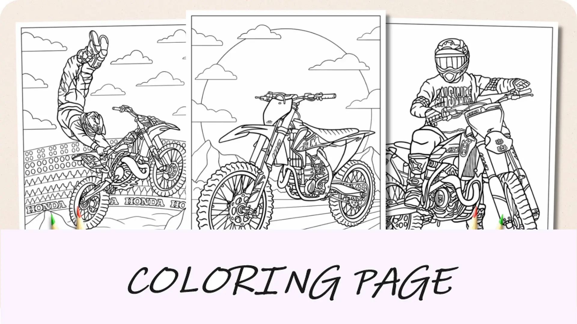Disegni da colorare di bici da cross