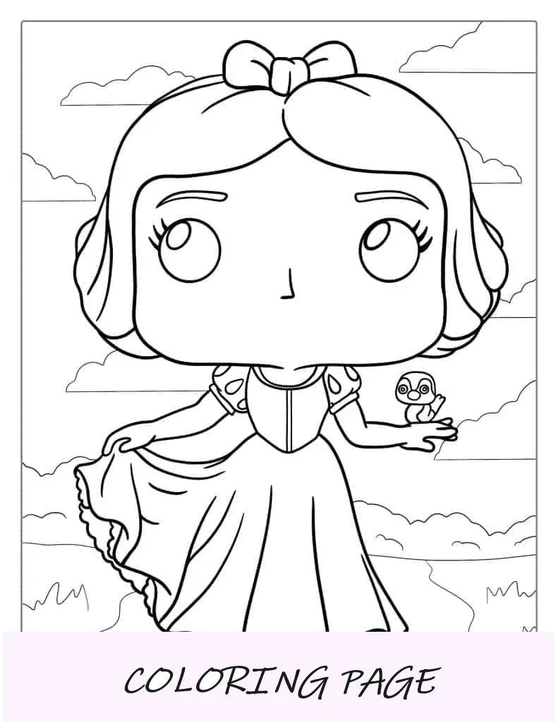 Hoja para colorear Funko Pop Blancanieves