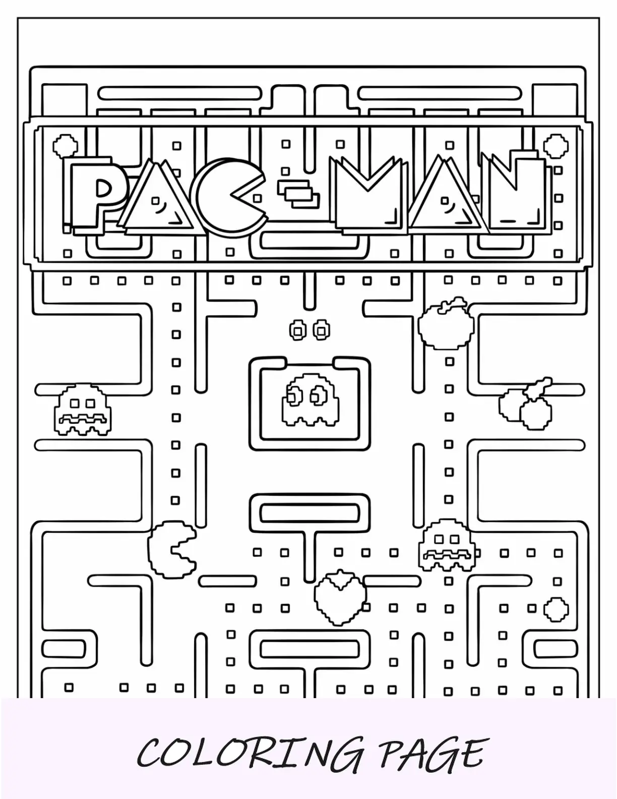Pôster do jogo Pac-Man para colorir